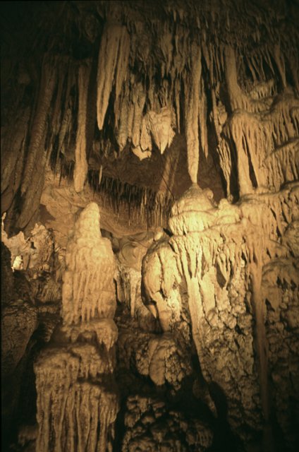 caves with hanging stalactites