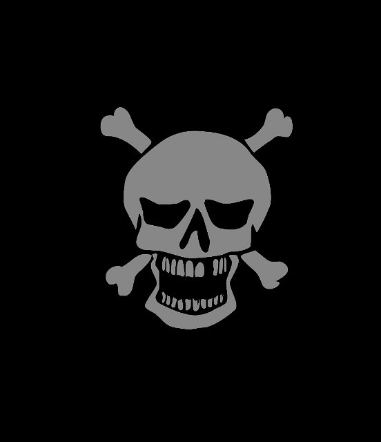 Image Of Grey Skull And Crossed Bones CreepyHalloweenImages
