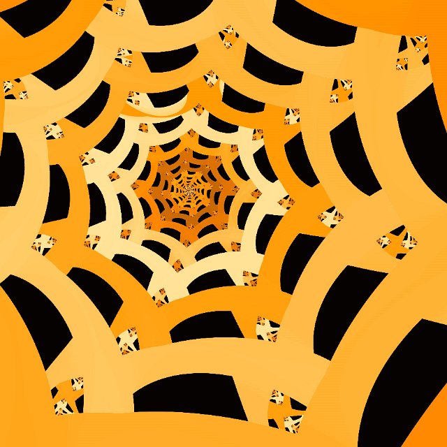 a digitally generated spiders web pattern in orange
