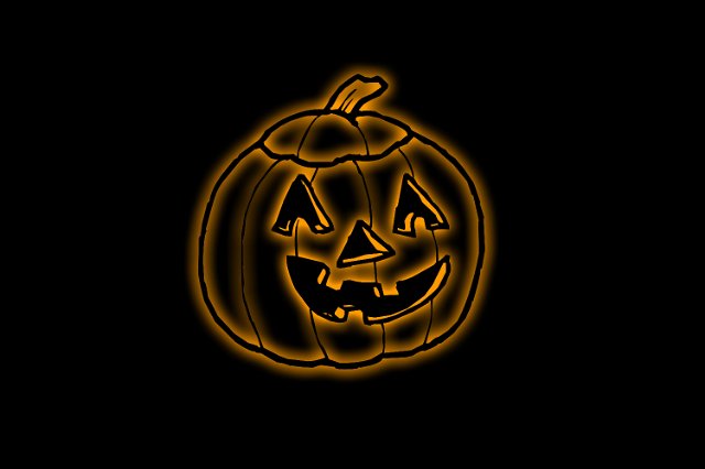 pumpkin lantern clipart with orange glow on black