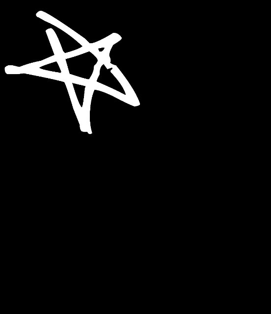 white on black background linedrawn star