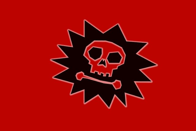 skull and bone in a comic bang