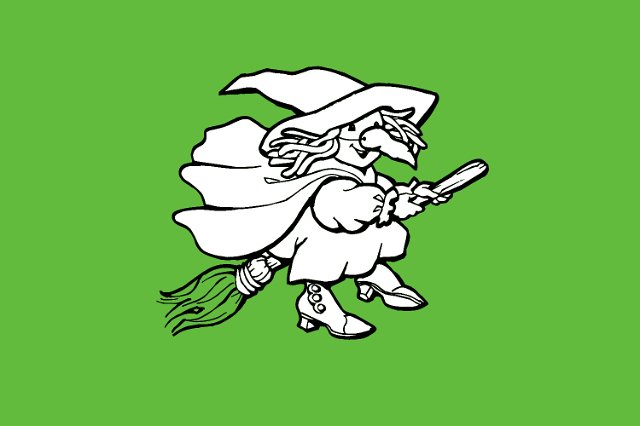 witch on green background