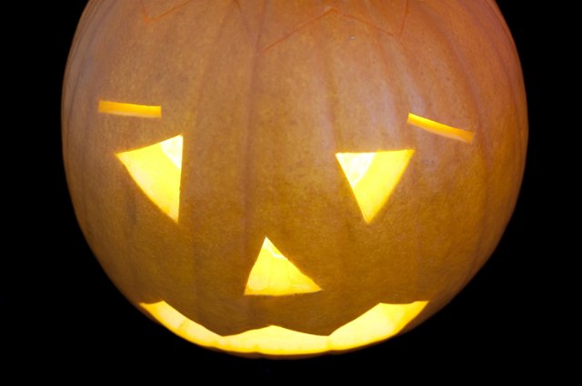 a carved pumpkin halloween decoration